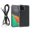 Etui Kwmobile z odpinanym paskiem na Apple iPhone 12/iPhone 12 Pro, przezroczyste/czarne, poliwęglan, 61619.01