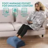 Ergonomiczna poduszka biurowa Navaris z wełnianą kieszonką do podgrzewania stóp, 45 x 30 x 15 cm, Niebieska, 61463.02
