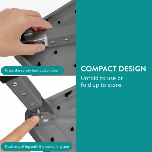 Scaun pliabil ajustabil Navaris, 3 inaltimi, platforma antiderapanta, 61657.01