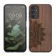 Etui Kwmobile do Samsung Galaxy A14 5G, brązowe, drewno/silikon, 60817.02