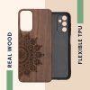 Etui Kwmobile do Samsung Galaxy A14 5G, brązowe, drewno/silikon, 60817.02