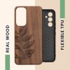 Etui Kwmobile do Samsung Galaxy A54 5G, brązowe, drewno/silikon, 60799.06