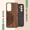 Etui Kwmobile do Samsung Galaxy A54 5G, brązowe, drewno/silikon, 60799.03