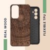 Etui Kwmobile do Samsung Galaxy A54 5G, brązowe, drewno/silikon, 60799.04