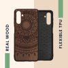 Etui Kwmobile do Samsung Galaxy A04s, brązowe, drewno/silikon, 59887.03