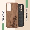 Etui Kwmobile do Samsung Galaxy A54 5G, brązowe, drewno/silikon, 60799.05