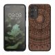 Etui Kwmobile do Samsung Galaxy A14 5G, brązowe, drewno/silikon, 60817.03