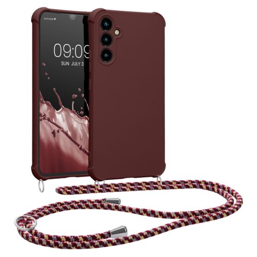 Etui Kwmobile ze smyczą do Samsung Galaxy A34 5G, fioletowe, silikonowe, 60820.187