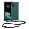 Etui Kwmobile ze smyczą do Samsung Galaxy A03s, zielone, silikonowe, 58562.78