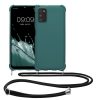 Etui Kwmobile ze smyczą do Samsung Galaxy A03s, zielone, silikonowe, 58562.78
