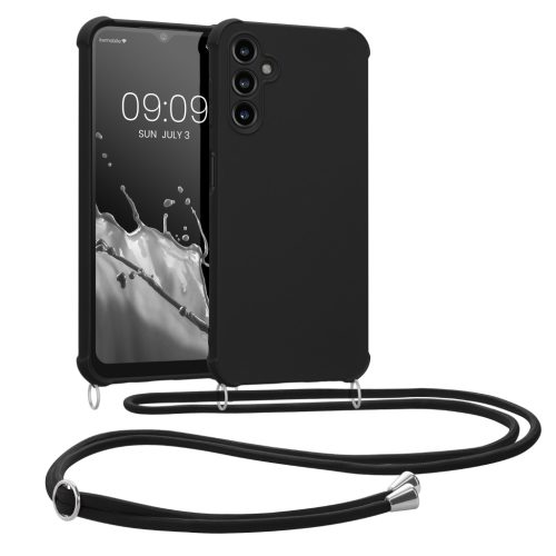 Etui Kwmobile ze smyczą do Samsung Galaxy A14 5G, czarne, silikonowe, 60819.01