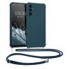 Etui Kwmobile ze smyczą do Samsung Galaxy A14 5G, ciemnoniebieski, silikon, 60819.17