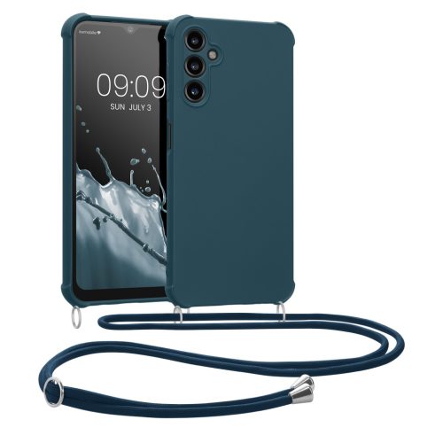 Etui Kwmobile ze smyczą do Samsung Galaxy A14 5G, ciemnoniebieski, silikon, 60819.17