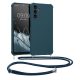 Etui Kwmobile ze smyczą do Samsung Galaxy A14 5G, ciemnoniebieski, silikon, 60819.17