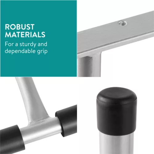 Set 2 carlige depozitare Navaris, 42x29.5 cm, tavan/perete, pentru sarcini mari, negru, otel