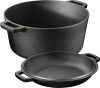 Garnek żeliwny Navaris Dutch Oven z pokrywką, do kuchenek/piekarników, 4,7 l, 32 cm, 61695.02