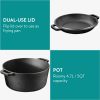 Garnek żeliwny Navaris Dutch Oven z pokrywką, do kuchenek/piekarników, 4,7 l, 32 cm, 61695.02