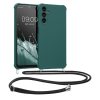Etui Kwmobile ze smyczą do Samsung Galaxy A14 5G, zielone, silikonowe, 60819.78