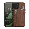 Etui Kwmobile do Apple iPhone 14, Brązowe/Wielokolorowe, Drewno/Silikon, 59124.05