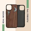 Etui Kwmobile do Apple iPhone 14, Brązowe/Wielokolorowe, Drewno/Silikon, 59124.05