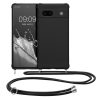Etui Kwmobile ze smyczą do Google Pixel 7a, czarne, silikonowe, 61600.01