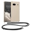 Etui Kwmobile ze smyczą do Google Pixel 7a, kremowe, silikonowe, 61600.16