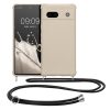 Etui Kwmobile ze smyczą do Google Pixel 7a, kremowe, silikonowe, 61600.16