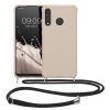 Etui Kwmobile ze smyczą do Huawei P30 Lite, kremowe, silikonowe, 52079.16