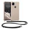 Etui Kwmobile ze smyczą do Google Pixel 4a, kremowe, silikonowe, 53842.16
