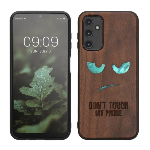 Etui Kwmobile do Samsung Galaxy A14 5G, brązowe, drewno/silikon, 60817.08