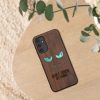 Etui Kwmobile do Samsung Galaxy A14 5G, brązowe, drewno/silikon, 60817.08