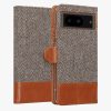 Etui Kwmobile do Google Pixel 8, jasnoszare/brązowe, materiał tekstylny/silikon, 61887.01
