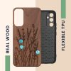 Etui Kwmobile do Samsung Galaxy A34 5G, brązowe, drewno/silikon, 60813.09