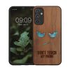 Etui Kwmobile do Samsung Galaxy A34 5G, brązowe, drewno/silikon, 60813.08
