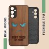 Etui Kwmobile do Samsung Galaxy A34 5G, brązowe, drewno/silikon, 60813.08