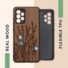 Etui Kwmobile do Samsung Galaxy A52/Galaxy A52 5G/Galaxy A52s 5G, brązowe, drewno/silikon, 54354.16
