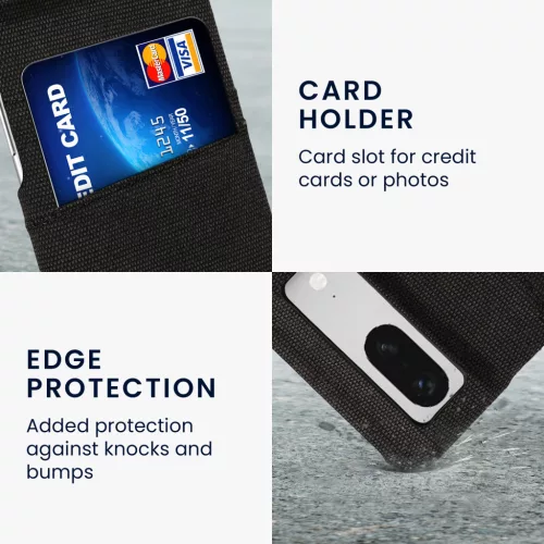 Etui Kwmobile do Google Pixel 8, ciemnoszare, materiał tekstylny/plastik, 61883.19