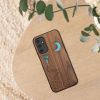 Etui Kwmobile do Samsung Galaxy A14 5G, Brązowe/Wielokolorowe, Drewno/Silikon, 60817.07