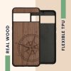 Etui Kwmobile do Google Pixel 8 Pro, brązowe, drewno/silikon, 61876.02