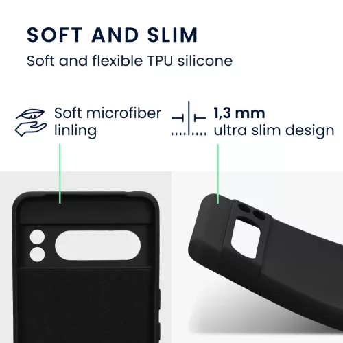 Etui Kwmobile do Google Pixel 8 Pro, czarne, silikonowe, 61860.01