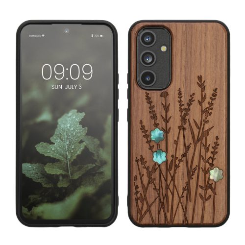 Etui Kwmobile do Samsung Galaxy A54 5G, brązowe, drewno/silikon, 60799.09