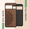 Etui Kwmobile do Google Pixel 8 Pro, brązowe, drewno/silikon, 61876.01