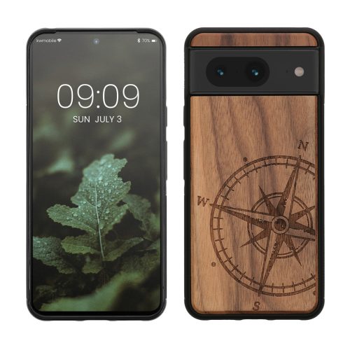 Etui Kwmobile do Google Pixel 8, brązowe, drewno/silikon, 61875.02