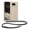 Etui Kwmobile ze smyczą do Google Pixel 8, kremowe, silikonowe, 61867.16