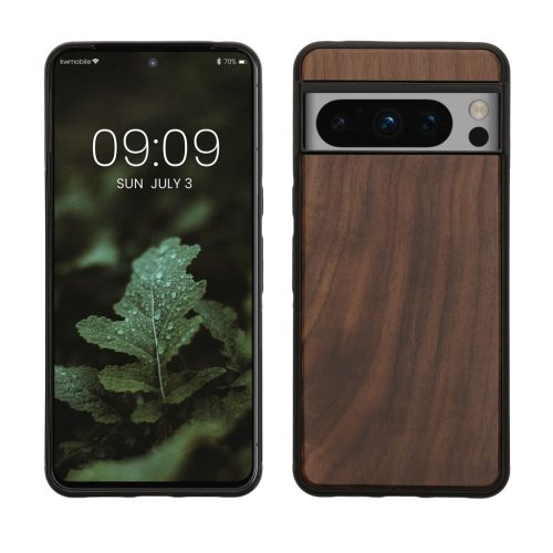 Etui Kwmobile do Google Pixel 8 Pro, brązowe, drewno/silikon, 61872.18