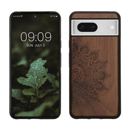 Etui Kwmobile do Google Pixel 8, brązowe, drewno/silikon, 61875.01