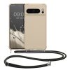 Etui Kwmobile ze smyczą do Google Pixel 8 Pro, kremowe, silikonowe, 61868.16