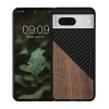 Etui Kwmobile do Google Pixel 8, Brązowo-czarne, Drewno/Silikon, 61873.01
