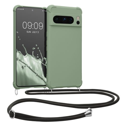 Etui Kwmobile ze smyczą do Google Pixel 8 Pro, jasnozielone, silikonowe, 61868.172
