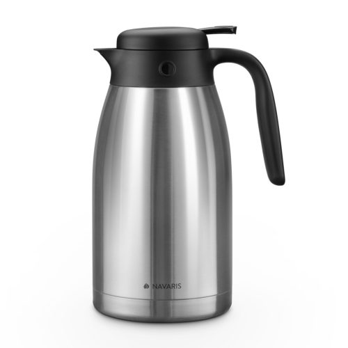 Ceainic izolat Navaris, 2.0L, argintiu, mentine bauturile calde pana la 9 ore, 51053.03